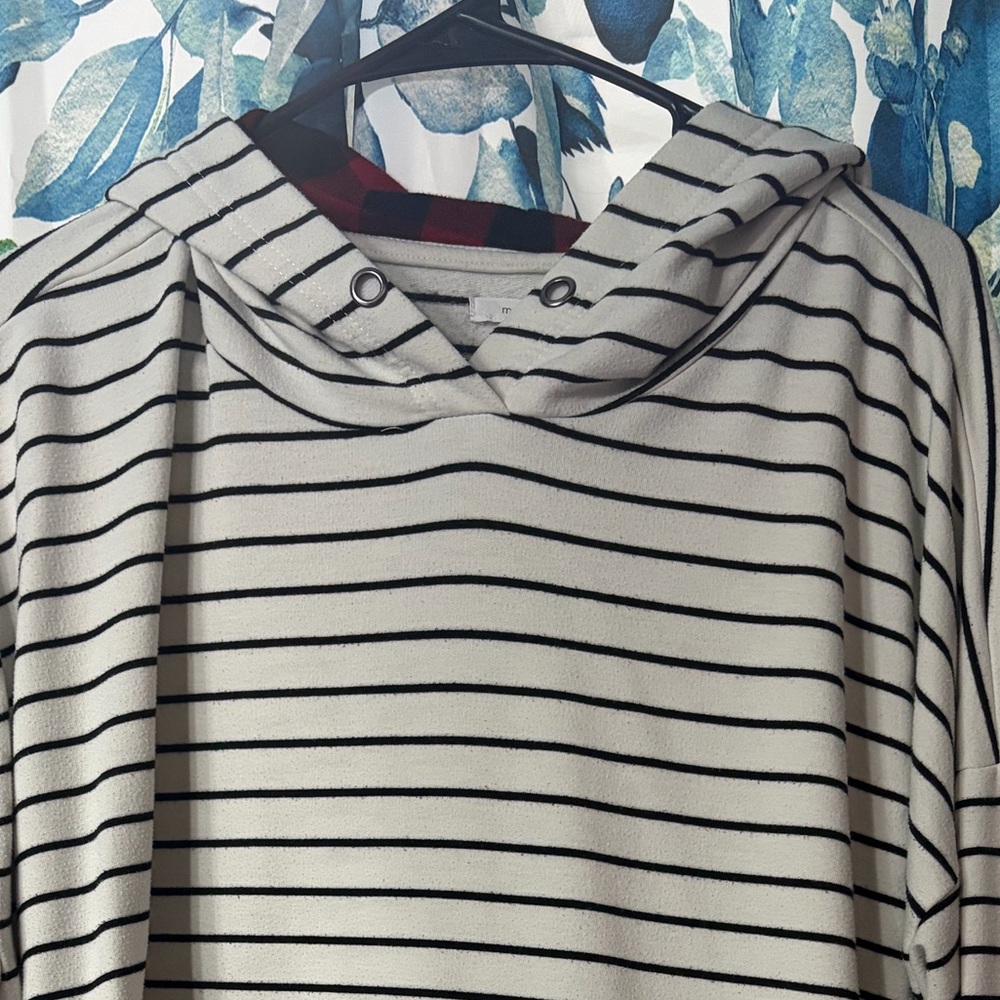 Striped Black and White Tunic Hoodie